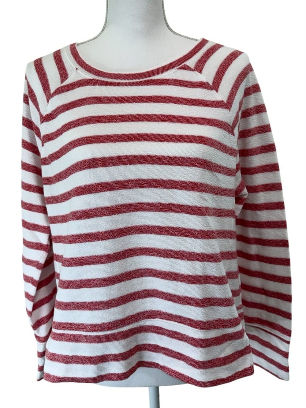 Merona Red and White Striped 100% cotton Pull over Size XXL